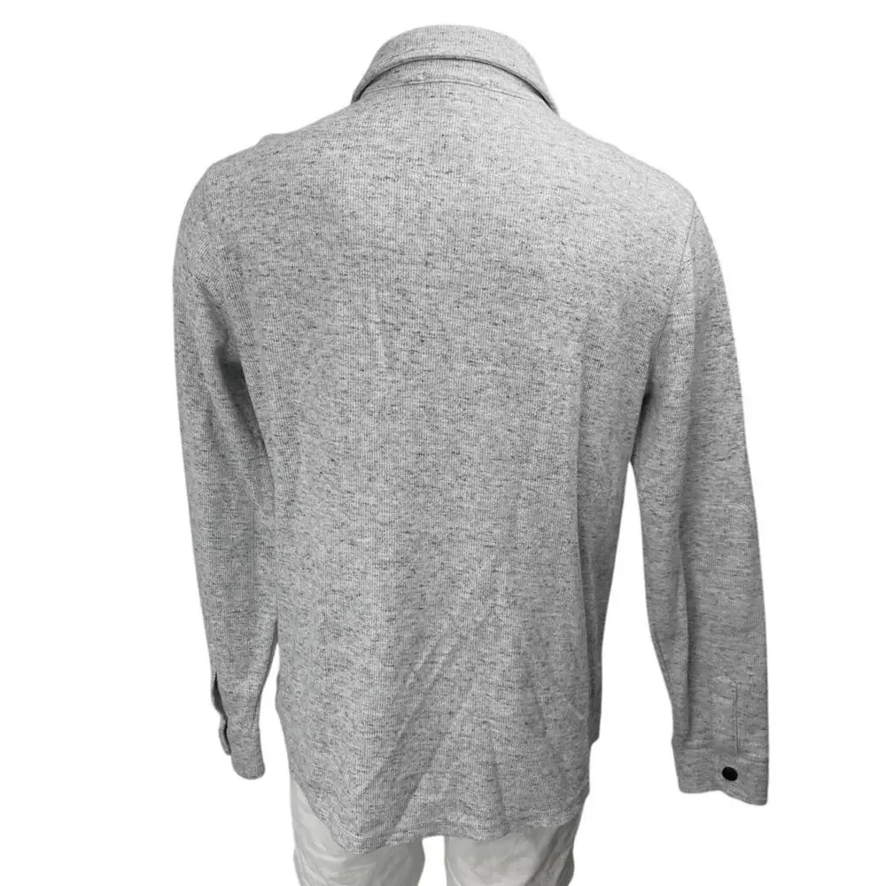 Banana Republic Men's Gray Knit Long Sleeve Button Down Shirt Jacket Top Size L